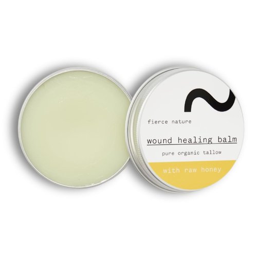 Fierce Nature Organic Skin Healing Balm โ Tallow, Beeswax, Olive Oil & Ossa Raw Honey โ Infused with Natural Herbs โ Gentle, Effective Relief for Minor Wounds