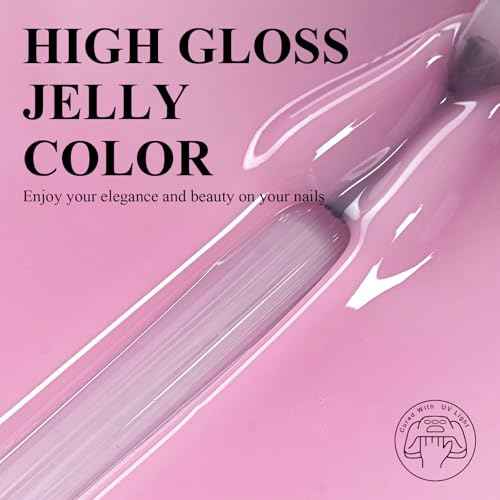 Imtiti Gel Nail Polish, Sheer Jelly Baby Pink Color UV/LED Soak Off Gel Polish for DIY Nail Art Manicure and Pedicure at Home (0.34 Fl Oz-970)