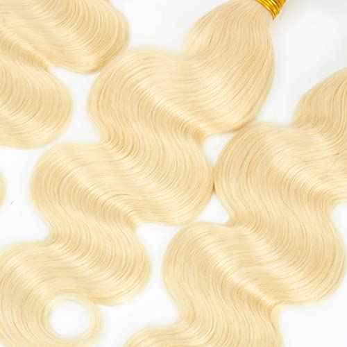 613 Hair Bundle Blonde Body Wave Bundles Human Hair 3 Bundles 24 26 28 Inch Brazilian Virgin Hair 613 Body Wave Bundles Human Hair Extensions