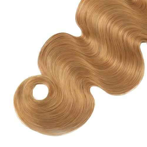 Honey Bundles Brown Human Hair Body Wave 16 18 20 Inch Body Wave Human Hair Weave 3 Bundles Silky Hair Bundles Brazilian 3 Bundles Human Hair Extensions for Women Deals 27 Color Bundles