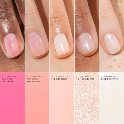 Manucurist Active Shine Illuminating & Care Nail Polish - Nail Concealer - No Lamp - Ultra-Shiny 2 in 1 Nude Gel Polish: Nail Strengthener and Growth, Highlighter & Care - Damaged Nails Repair
