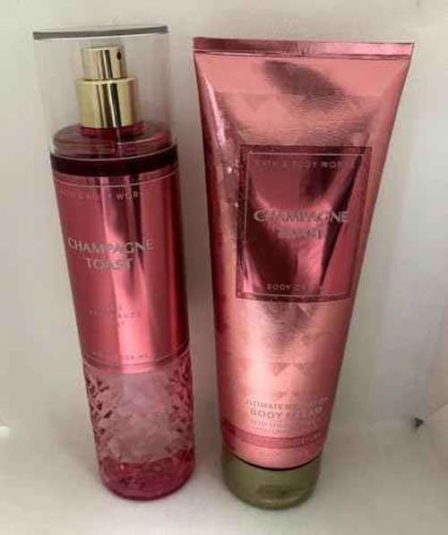 Bath and Body Works - Champagne Toast - Fine Fragrance Mist and Ultra Shea Body Cream - Full Size –2019