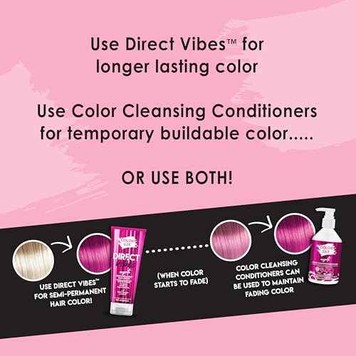 Color Lux Direct Vibes Semi-Permanent Hair Color, Magenta, Vibrant & Long-Lasting Shade, Ammonia-Free, Vegan, Sulfate-Free, Paraben-Free, 8 fl oz