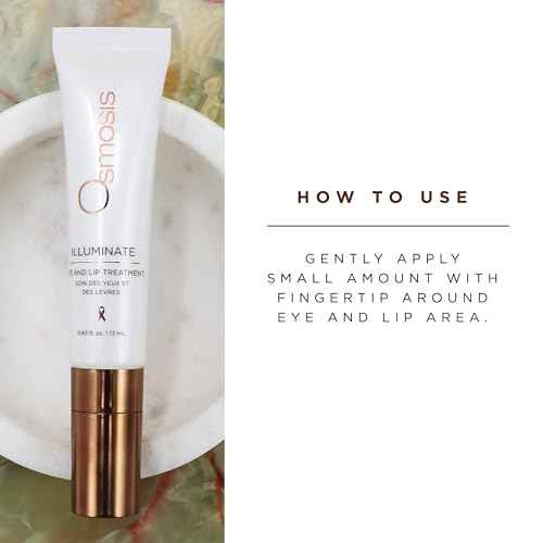 Osmosis ILLUMINATE Hydrating and Firming Eye & Lip Treatment with Niacinamide and Peptides for Aging, Dry, and Tired Skin, 0.43 fl oz