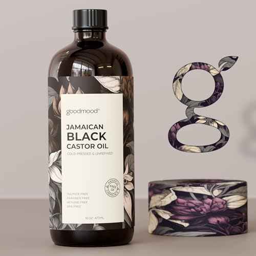 GOODMOOD Jamaican Black Castor Oil, 16 oz, Organic Cold Pressed Unrefined, Pure Castor Oil for Hair Growth, Skin Care, and Belly Fat