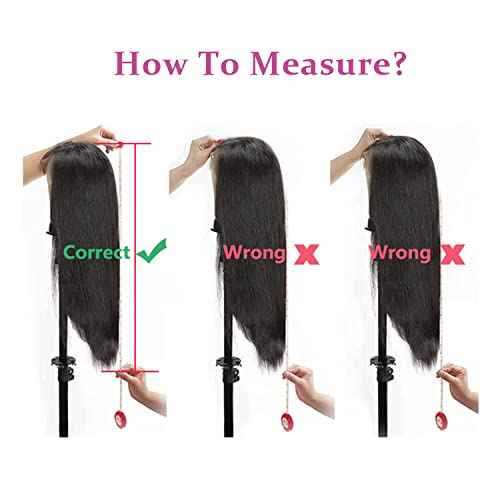 DULOVE Lace Front Wigs Human Hair, 13x4 Straight Human Hair, 200 Density Glueless Wigs for Balck Women, Pre Plucked with Baby Hair, Natural Color, 24 Inch