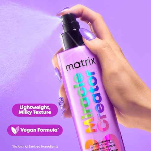 MATRIX Miracle Creator Leave-In Conditioner Spray - Heat Protectant, Anti-Frizz, Moisturizing & Detangling, For Damaged Hair, Sulfate Free