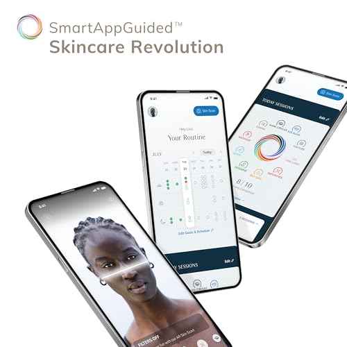 GESKE SmartAppGuided¢â Sonic Facial Brush 5 in 1 | Vibrating Electric Facial Cleansing Brush | Soft Silicone Brush | Professional Facial Cleanser | Skin Cleanser & Exfoliator | Face Massager