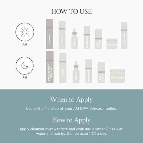 DRMTLGY Essential Facial Cleanser - Gentle Face Cleanser and Face Wash for Women and Men with Anti-Aging Peptides & Hyaluronic Acid. 6.9 fl oz, 2 Pack