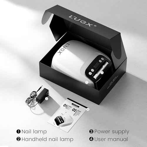 L'UGX 2 in 1 UV LED Nail Lamp, Rechargeable UV Light for Gel Nails, Coredless Nail Dryer with Handheld Gel Light for Nail Polish, Perfect for Home Salon Manicure
