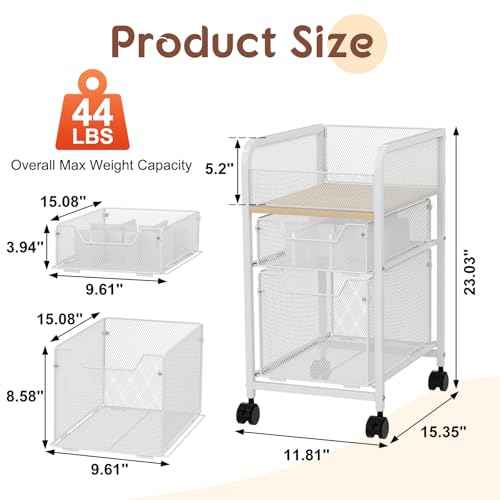 Rolling Makeup Cart Organizer with 2 Drawers, Narrow Floor Skincare Organizers, Vanity Organizer Cosmetics Display Cases Holder for Skin Care Nail Polish Perfume Makeup Brush, White