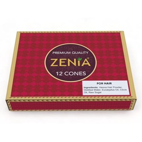 12 Pack Cones Natural Ready to Use Henna Paste Hair Color Hair Dye Cones