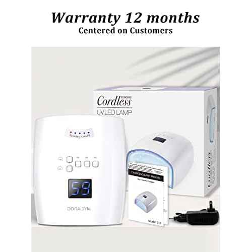 UV LED Nail Lamp, Cordless Gel Polish Dryer for Professional Gel Manicures - White