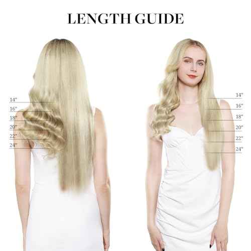 DOORES Sew in Hair Extensions Real Human Hair, Ash Blonde Highlighted Platinum Blonde 22 Inch 110g Full Head Long Straight Sew in Weft