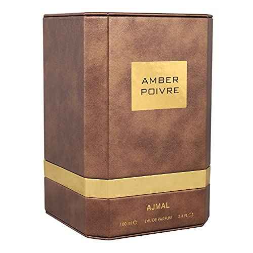 Ajmal Amber Poivre Eau De Parfum For Men & Women 3.4 Oz / 100 ML - Long Lasting Fresh Spicy Fragrance - Made In Dubai