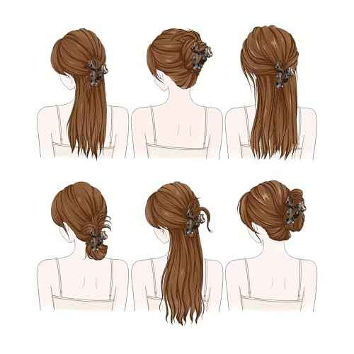 Mesovor 4 Pack Cute Bow Claw Clip for Women, Nonslip Large Matte Strong Hold Bows Hair Clips for Thin and Thick Hair | Chic Hair Styling Accessories (4.1" Black, Leopard)