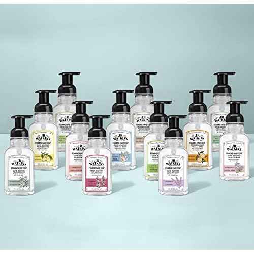 J.R. Watkins Foaming Hand Soap with Pump Dispenser, Moisturizing Foam Hand Wash, Alcohol-Free, Cruelty-Free, Aloe & Green Tea, 9 fl oz, 3 Pack