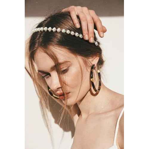 3PCS Headbands for Women & Girls - White Pearl Non-Slip Wide Padded Headbands - Cute & Vintage Women's Hair Accessories