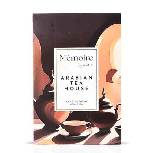 Azha Arabian Tea House Long Lasting Arabian Perfumes for Women ? Extrait De Parfum 100 ML (3.4 OZ) - Elegant Ladies Perfume with Saffron, Jasmine and Vanilla Notes - Elegant Gift for Women