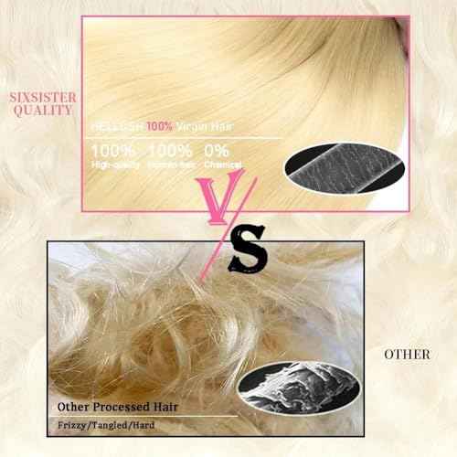 YISEA 613 Body Wave Brazilian Hair 12A Brazilian 613 Body Wave 4 Bundles (10 12 14 16) Unprocessed Human Raw Mink Hair Bundles Wet and Wavy Human Hair 613 Blonde