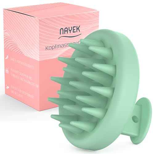 NAYEK Green Silicone Scalp Massager Hair Growth- Scalp Scrubber for Healthy Hair with Soft Silicone Bristles for Dandruff Removal and Healthy Scalp. Shampoo Brush for Thick and Thin Hair