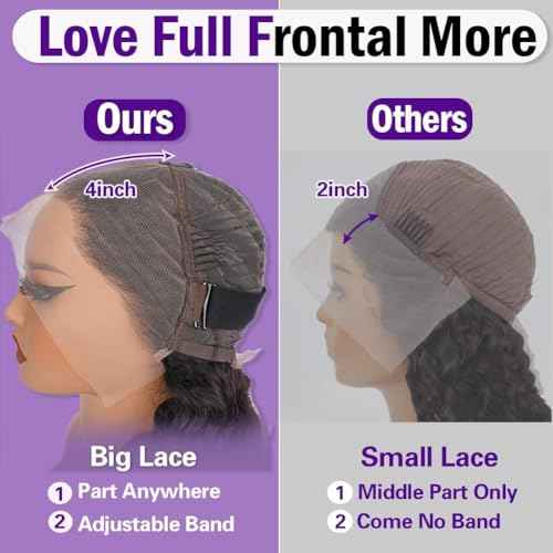 Durya Deep Wave Lace Front Wigs Human Hair 220% Density 13x4 HD Transparent Lace Deep Wave Frontal Wigs Human Hair Wig 22 Inch Deep Wave Wig Human Hair for Women