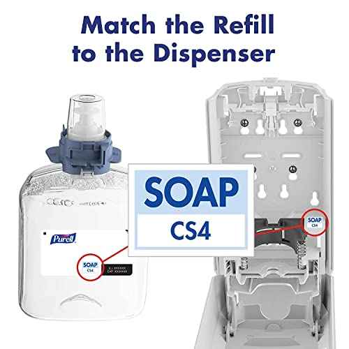 PURELL HEALTHY SOAP BAK E2 Antimicrobial Foam, Fragrance Free, 1250 mL Refill for PURELL CS4 Manual Soap Dispenser (Pack of 4) ? 5133-04 - Manufactured by GOJO, Inc.