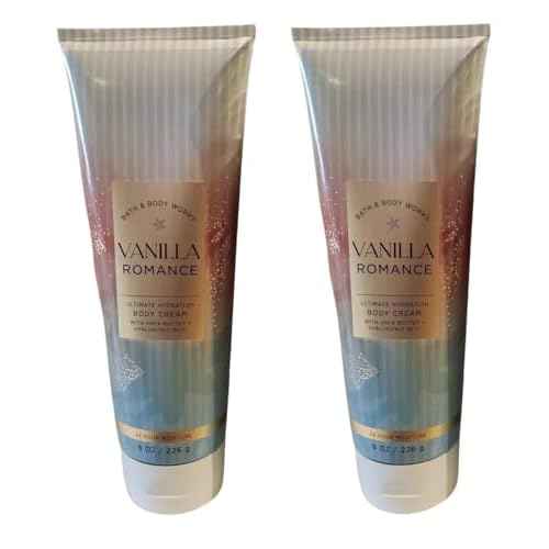 Bath and Body Works Vanilla Romance Ultimate Hydration Body Cream 8 Ounces Pack of 2