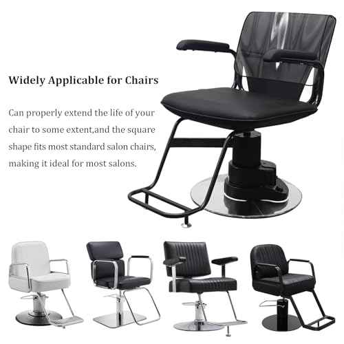 Salon Chair Cover Protectors,Clear Square Hairdressing Chair Back Covers for Fits Most Standard Chairs,Reinforced Precision Sewn Clear Covers to Prevent Damage to Spa/Salon Chairs (3)