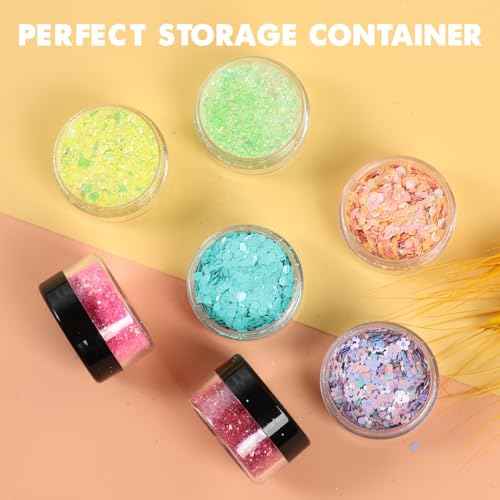 3 Gram Sample Containers with Lids, 50 Count Tiny Sample Jars, Empty Lip Balm Containers, Mini Cosmetic Containers with Lids, Makeup Travel Containers with Labels, Mini Disposable Spatulas
