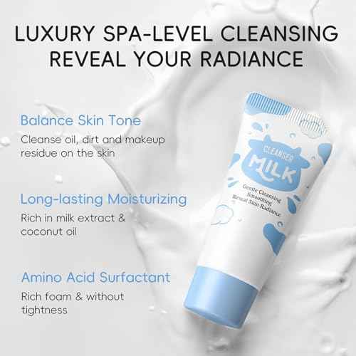 Milk Skincare Set, Milk Skin Care Products Skin Care For Teens 10-12, Natural Milk Extract Girls Skin Care For Kids Age 8-12, Travel Size Skin Care Set, Skincare For Girls 10-12, Teen Skin Care