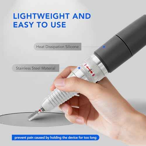 Nail Drill Handpiece for UP200 Machine, 35000RPM Professional Electric Nail File Machine Replacement 3 Pins for Manicure Art Tool, Low Noise and Smooth (Only Handpiece)