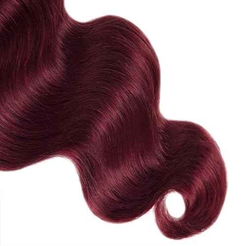 24 26 28 inch Burgundy Bundles 99j Body Wave Bundles Red Human Hair Bundle Burgundy Human Hair Bundle Red Color 150g