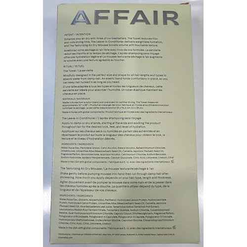 Crown Affair The Air Dry Ritual ? 3-Piece Hair Care Set with Leave-In Conditioner (1.7 fl. oz), Texturizing Air Dry Mousse (5.1 fl. oz), and Microfiber Hair Towel