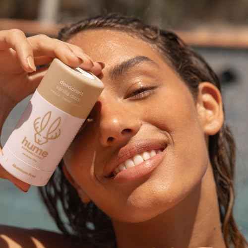 Hume Supernatural Aluminum Free Deodorant for Women & Men - Safe for Sensitive Skin - Probiotic, Plant-Based, Baking Soda Free, Aloe, & Cactus Flower, Anti Sweat, Stain & Odor - Vanilla Daze 3-Pack
