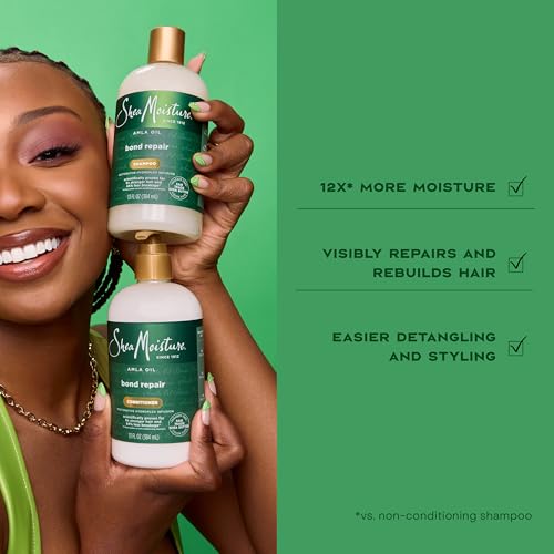 Shea Moisture Bond Repair Conditioner Amla Oil Strengthens And Repairs Hair Bonds With Hydroplex Technology And Amla Oil For Less Breakage With Restorative HydroPlex Infusion 13 FlOz