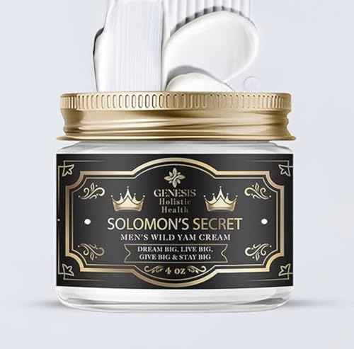 Genesis Solomon's Secret Men's Wild Yam Root Cream – Organic Vitality Support for Men, Non-Toxic, Made in the USA – Safe & Gentle Organic Formula for Skin and Wellness (4oz Jar)