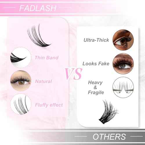 Lash Clusters Individual Lashes Cluster Mixed Tray D Curl Lash Clusters DIY Eyelash Extensions Individual Cluster Lashes Self-application at Home (40D-0.07D,12-18mm)
