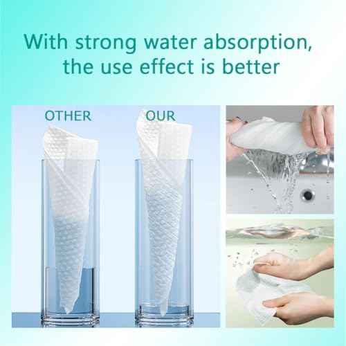 Disposable Face Towels, Facial Cleansing Cloths, Extra Soft Makeup Removing Cleansing 10"¡¿12" Face Towelettes, Skin Care and Makeup Removal, 100% Pure Plant Fiber