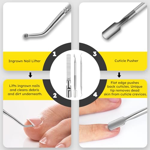 Nail Clippers for Seniors, Heavy Duty Ingrown Toenail Clippers with Long Handle£¬Angled Head Large Toe Nail Clippers and Slanted Nail Cutter for Thick Nail for Men Women Pregnant Elderly 6Pcs