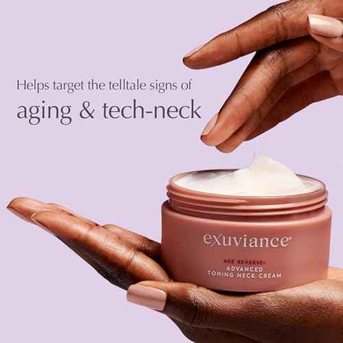 EXUVIANCE AGE REVERSE+ Toning and Firming Neck Cream, Tightens Fine Lines and Wrinkles, Evens Tone, Anti-Aging D?colletage Moisturizer with Advanced Peptide Formula, Bakuchiol, Vitamin E, 4.4 oz