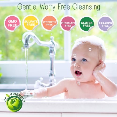 Brittanie¡¯s Pure Castile Liquid Soap Refill, Baby, 32 Ounce Pack of 2 | Dish Soap, Hair & Body, Home, Gentle and Pure, Made with Natural Luxurious Oils, Vegan & Gluten Free Non-GMO