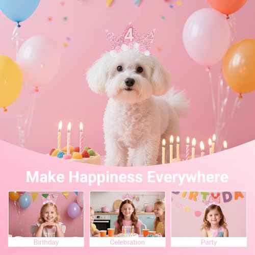 Birthday Tiara Crown with Sash for Party Decorations