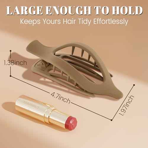 Flat Hair Clips for Women-8Pcs Large Matte No-Slip French Concord Claws, Accessories for Thick & Thin Hair (Neutral, Bundle)