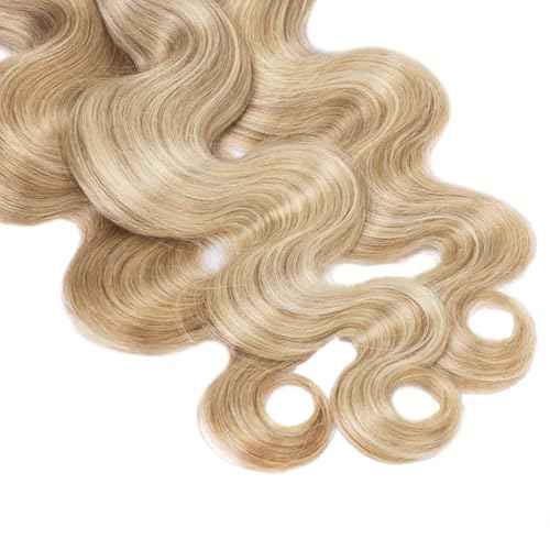 P27613 Bundles Highlight Body Wave Human Hair Bundle Ombre Hair Weave Two Tone Honey Blonde Mixed With 613 Bundle Blonde Body Wave 3 Bundles 34 34 34 Inch