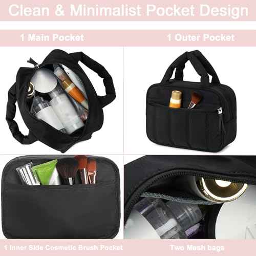 Makeup Bag for Women Cosmetic Bag Large Make Up Organizer Travel Toiletry Bags Waterproof Zipper Tote Pouch Purse for Girls