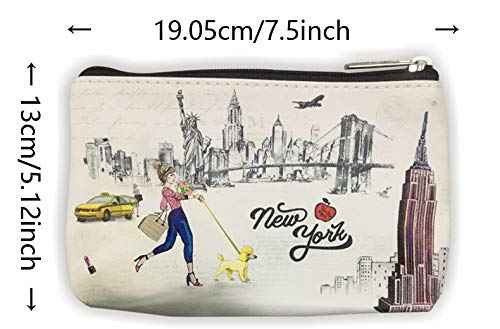 Girls & Women Fashion Cute New York Souvenir Zipper pouch Travel Cosmetic Bag Makeup Purse (JP-330104H)