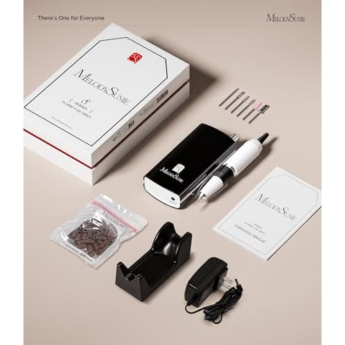 MelodySusie Entry-Level Clip-On Cordless Nail Drill with Anti-Slip Silicone Handle, SC300I 30000RPM Stable E-File for Manicure Shaping & Gel Removal, Perfect for Training, Nail Art Practice & Home Use