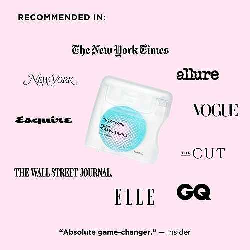 Cocofloss Woven Dental Floss, Dentist-Designed Oral Care, Strawberry Scent, Waxed, Expanding, Kid-Friendly String Floss with Coconut Oil, 4 Spools (33 yd Each)