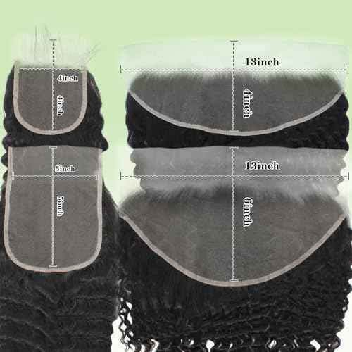 13x6 Lace Frontal Deep Wave Regular HD Lace 22 Inch 200% Density 100% Brazilian Virgin Human Hair Frontal Free Part Natural Black Color